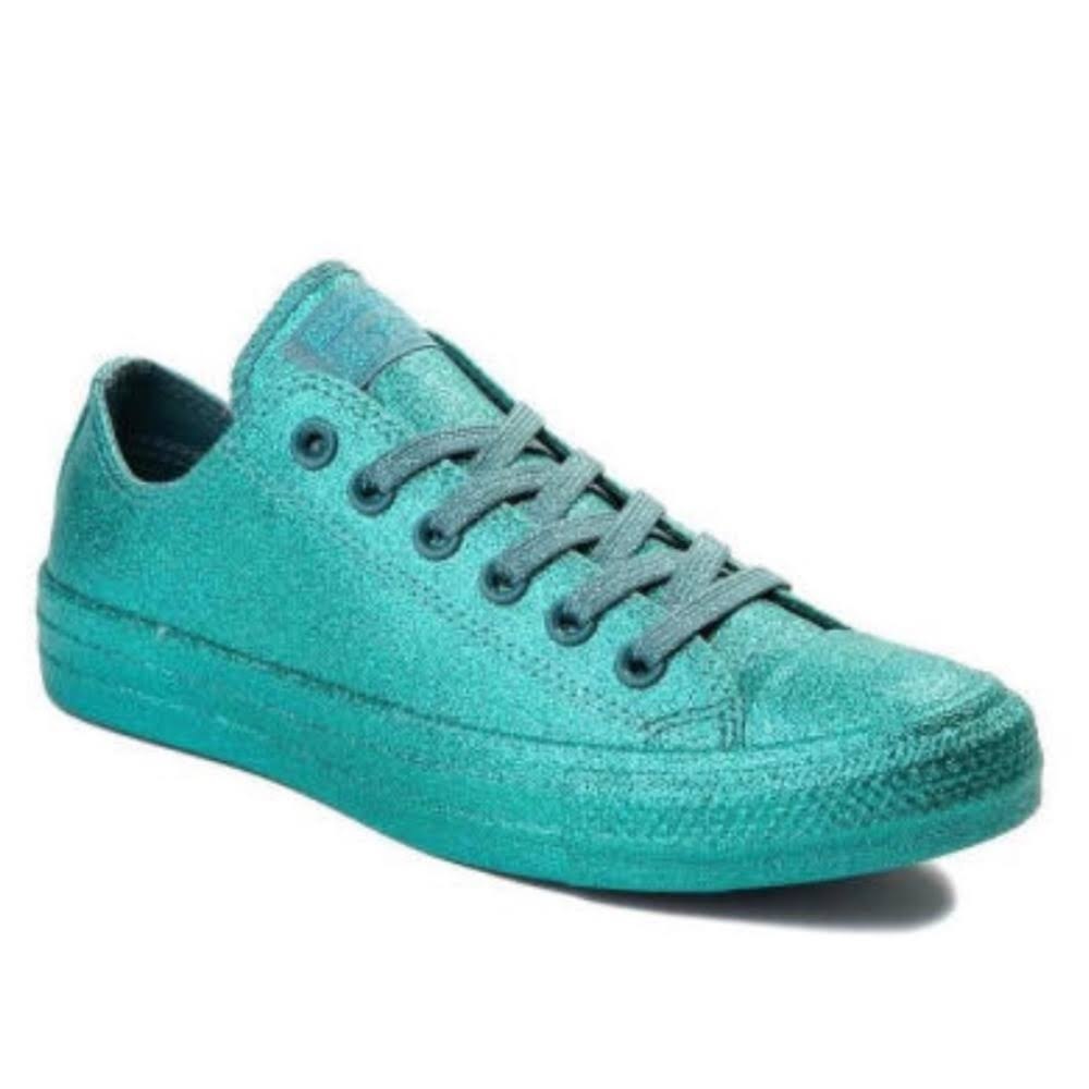 Teal Glitter Converse